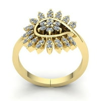 Real 0.75carat okrugli rez Diamond Dame Dame Bridal Cvjetni godišnjički angažman prsten od punog 10k
