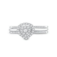 14k bijeli zlatni okrugli dijamantni dijamantski tekući sa 3 komada bridalni vjenčani prsten set CTTW
