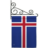 Nacionalnost Zastava na bašti za Island Regional X18. Dvostrane ukrasne vertikalne zastave Dekoracija