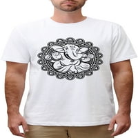 Ganesh - tiskani pamučni kratki rukovi okrugli vrat Men Majica MTS_ 2XL