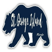St. George Island Florida Suvenir 3x Frižider Magnet Bear Dizajn