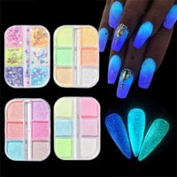 TureClos Colors Svjetlo u prahu za nokte u tamnom neonskom pigmentu Sequins Nail Art Glitter Art Smještaj