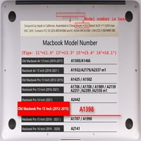 Kaishek kompatibilan sa starim Macbook Pro S slučaju - rel. Model A1398, plastična futrola tvrdog školjke