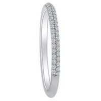 0. Carat Okrugli oblik Bijeli prirodni dijamantski vjenčani prsten 18K čvrsta bijela zlatna prstena