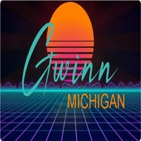 Gwinn Michigan Vinil Decal Stiker Retro Neon Dizajn