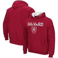 Muški kolosseum Crimson Harvard Crimson Arch i Logo Pulover Hoodie
