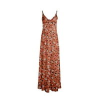 Ljetni ženski maxi Flowy haljina s džepovima Casual Labava cvjetna odštampana bezbedna plaža duge haljine