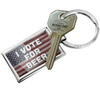 Keychain koji glasaju za pivo četvrto juli Vintage Wood Flag