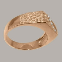 Britanska napravljena 18K ruža zlatna prirodna dijamantna rubna prstena - Opcije veličine - Veličina