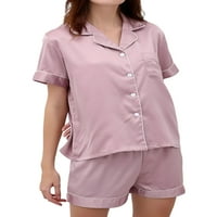 Avamo Ženska noćna odjeća Solid Color Lounge Set Short rukava Ženska ležerna pidžama Postavljaju ljetne