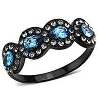 LUXE nakit dizajnira ženski prsten od nehrđajućeg čelika sa morskom moru u obliku kruške plave kubične