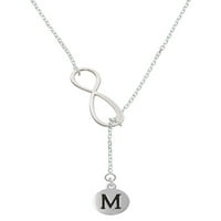 Delight nakit od velikog slova - šljunčani disk - srebrni ton Elegantna infinity ogrlica Lariat
