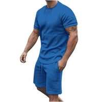 Outfit za uklanjanje stilski za muške majice i kratke hlače od pune boje Podesite ležerne ljetne sportske