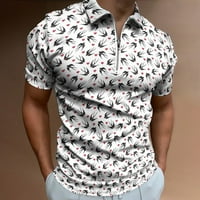 Polo košulja za muškarce Muške valentine Dan Modni casual 3D digitalni tisak rever sa zatvaračem s kratkim