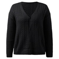 Outfmvch džemperi za žene Ležerne prilike otvorene prednje prednje ruke labave elegantno toplo za ognjiše