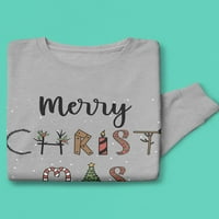 Sretan božićni tekst dukserice -Martprints dizajni, ženski veliki