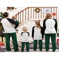 Nituyy Božićna porodica Pajamas Podudarni set, majica s dugim rukavima s platnom hlačama sanjačka odjeća