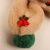 Ženski šal zečji krzno Plišani šal izrez sa slatkim jelenom Fluffy božićni pleteni pletene žene Khaki