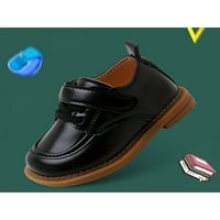 Tenmi Boys Girls Flats Magic Trake Oxfords Okrugla cipela za cipele za cipele Uniformu Fau kože Unizirane