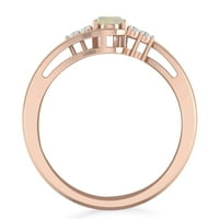 Carat 14k ružičarski zlatni ovalni Opal i okrugli dijamantni zaručni prsten za žene
