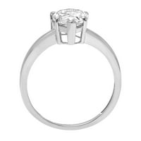 1. CT sjajan krug Clear Simulirani dijamant 18k bijeli zlatni pasijans prsten sz 7.25