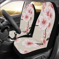 Set prekrivača autosjedalice Pink Cherry Cvijet Universal Auto Front Seats Zaštitni za auto, suv limuzina,
