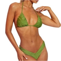 Žene multi boje seksi solidne boje tiskani visokog struka Split kupaći kostim bikini