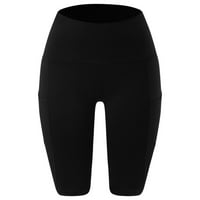 Work Lowgings za ženske džepove za obuku Žene visokog joge trčanje trbuh hlače upravljačke kratke hlače
