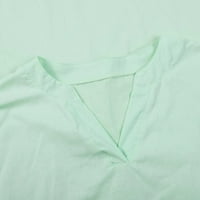 DTIDTPE Bluze za žene plus veličine Žene Ležerne prilike dugih rukava s dugim rukavima bluza V-izrez