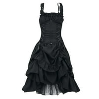 Dyfzdhu ljetne haljine za žene Gothic Vintage haljina Steampunk Retro sud princeza bez rukava bez rukava