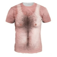 Wendunide Muška majica Muški ljetni 3D print Okrugli vrat Slim Fit s kratkim rukavima Torp bluza s majicom