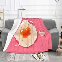 Ružičasti ljubavni jaja bacaju pokrivače, super mekane pokrivače od flanela protiv plombe, 60 x50