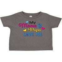 Inktastic moja mama i tata volim me sa srcima poklon dječaka malih majica ili majica mališana