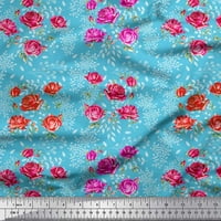 Soimoi satenska svilena tkanina od listova i ruža cvjetni otisak šivaći tkaninski dvorište široko