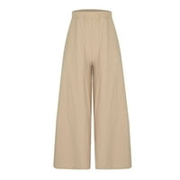 Kayannuo pantalone za žene Trendi ponude Žene Modni casual Solid Bool Pocket Foll Labavi duljine hlače