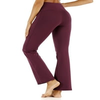 Uhndy ženske joge hlače sa džepovima vlaga-wicking visokog struka bootleg teretana fitness pantalone