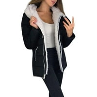 Viikei žene plus veličina Žene kaputi kaputice za uklanjanje kapuljača za žene Ležerne prilike sa čvrstim zimskim zadebljanjem kaputa za toplu jaknu Outerweard Court Jacket kaput