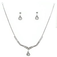 Modni nakit set srebrnih ogrlica na minđuše