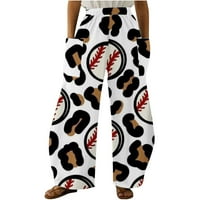 Mrat Women Crip Hlače pune dužine hlače modne dame udobne bejzbol ispisane boje crkvene hlače za slobodno