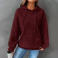Hoodies za ženske jesene odjeće za žene ženske casual blok boja čvrsti duksevi dugi rukav pulover vrhovi