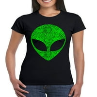 Juniorska skica vanzemaljska glava crna majica x-velika crna