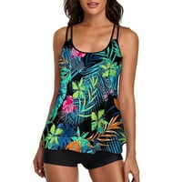Bikini setovi za žene plivanje odijela cvjetni ispis zeleni s