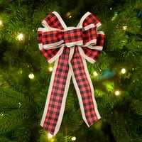 Božićna dekoracija rešetka trobojna vrpca posuta rešetka trobojna 9-ušna luk-crvena i crna