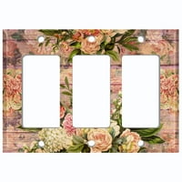 Metalna svjetlosna ploča Outlet Cover Vintage Rose drvena ograda ROS029
