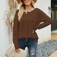 Vivianyo HD Zimski džemperi za žene plus veličine Ženska sopstvena kapljica čvrste boje ravna vrata