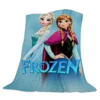Smrznuta Elsa bacanje pokriva za kauču na kauču - nejasno mekani ugodan pokrivač za krevet, fleese debela