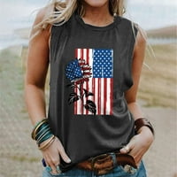 Ženske košulje za ljetne žene Američki zastava tenkovi Sjedinjene Države zastava Stars Stripes tiskani