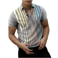 Muški vintage polo majice retro prugasti kratki rukav na kratkim rukavima majica Slim Fit Up up košulje