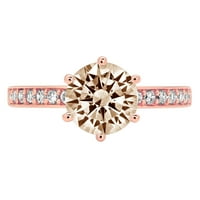 1.71ct okrugli šampanjac simulirani dijamant 14k 15K ruža Gold Gold Anniverment prsten veličine 10.5