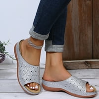Ženske sandale cipele klinovi flip flops modne kopče sandale ljetne cipele za žene srebro 8.5